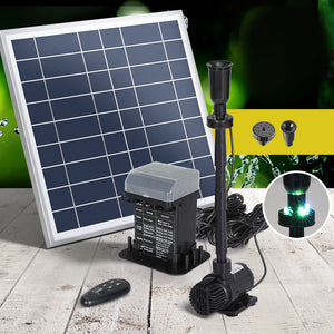 Solar Pond Pump | With Battery Kit LED Lights | 9.8FT