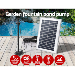 Solar Pond Pump | Submersible Water Fountain | With Battery LED Lights | 4.4FT