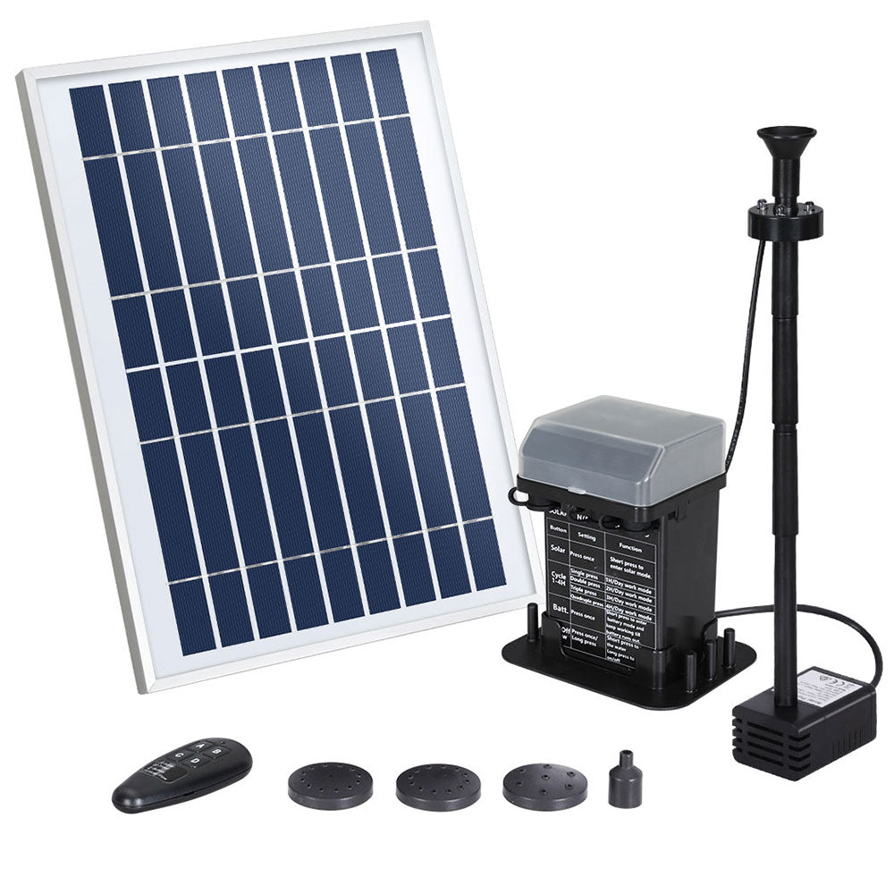 Solar Pond Pump | Submersible Fountain | With Battery Kit LED Lights | 5.2FT