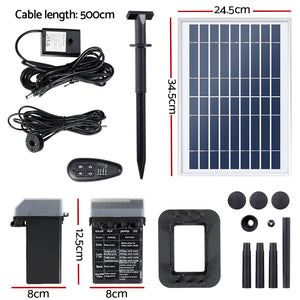 Solar Pond Pump | Submersible Fountain | With Battery Kit LED Lights | 5.2FT