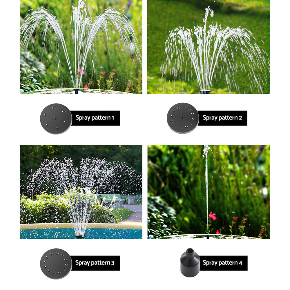 Solar Pond Pump | Submersible Fountain | With Battery Kit LED Lights | 5.2FT
