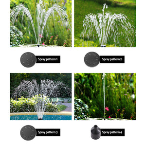Solar Pond Pump | Submersible Fountain | With Battery Kit LED Lights | 5.2FT