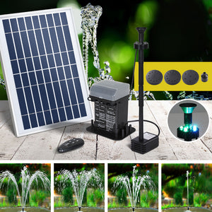 Solar Pond Pump | Submersible Fountain | With Battery Kit LED Lights | 5.2FT