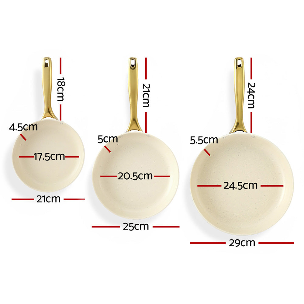 Ceramic Frypan Set 3pc | Multi Colour