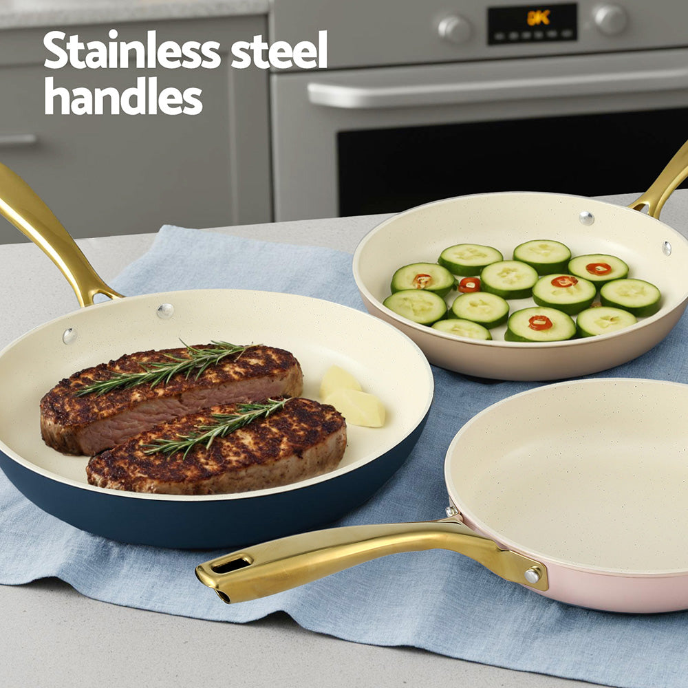 Ceramic Frypan Set 3pc | Multi Colour