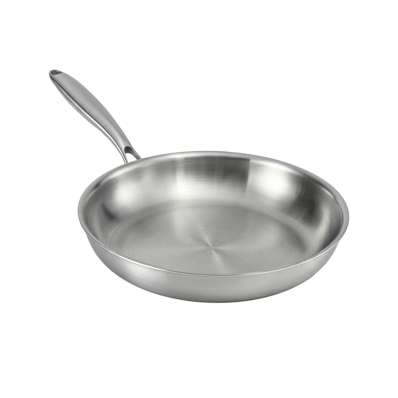 Stainless Steel Frying Pan | 30cm | Uncoated Tri-Ply Frypan | Silver