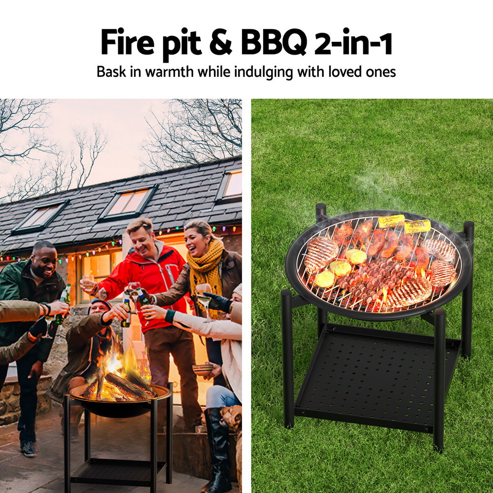 Grillz Fire Pit BBQ Grill | 2-in-1 | Outdoor