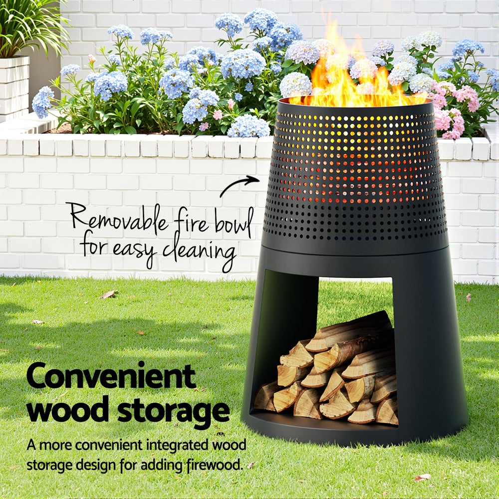 Grillz Fire Pit | Deep Bowl Iron | Outdoor Fireplace