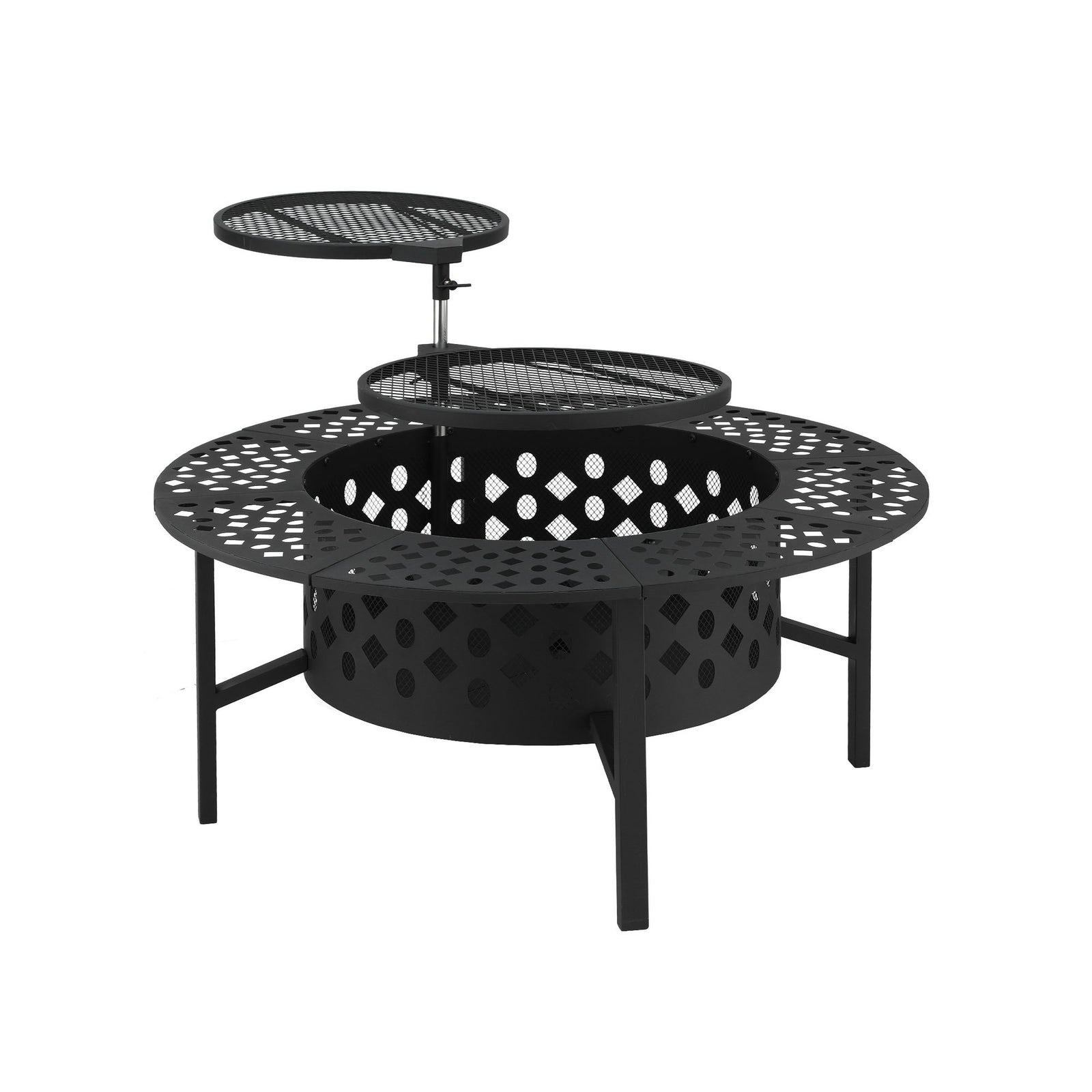 Fire Pit BBQ Smoker | Portable Charcoal Grill with Mesh Pit