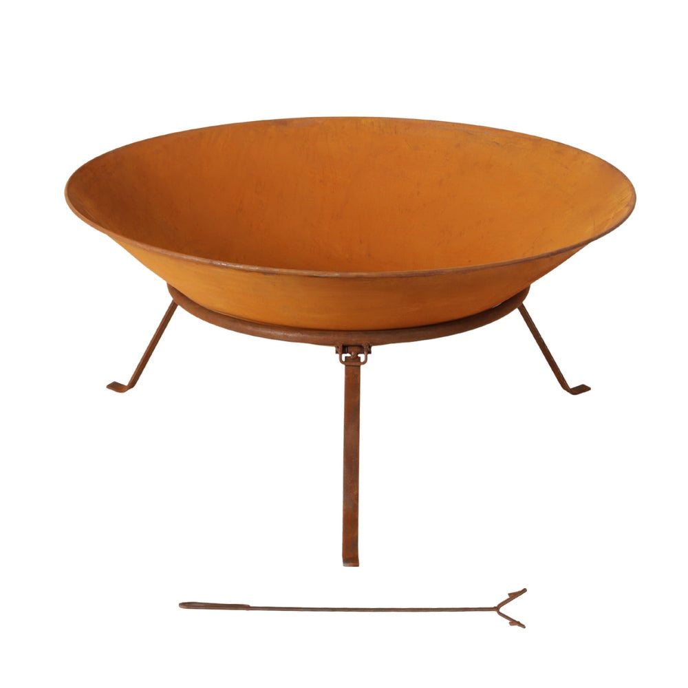 Grillz Fire Pit | 70cm Rustic Iron Bowl | Outdoor Use