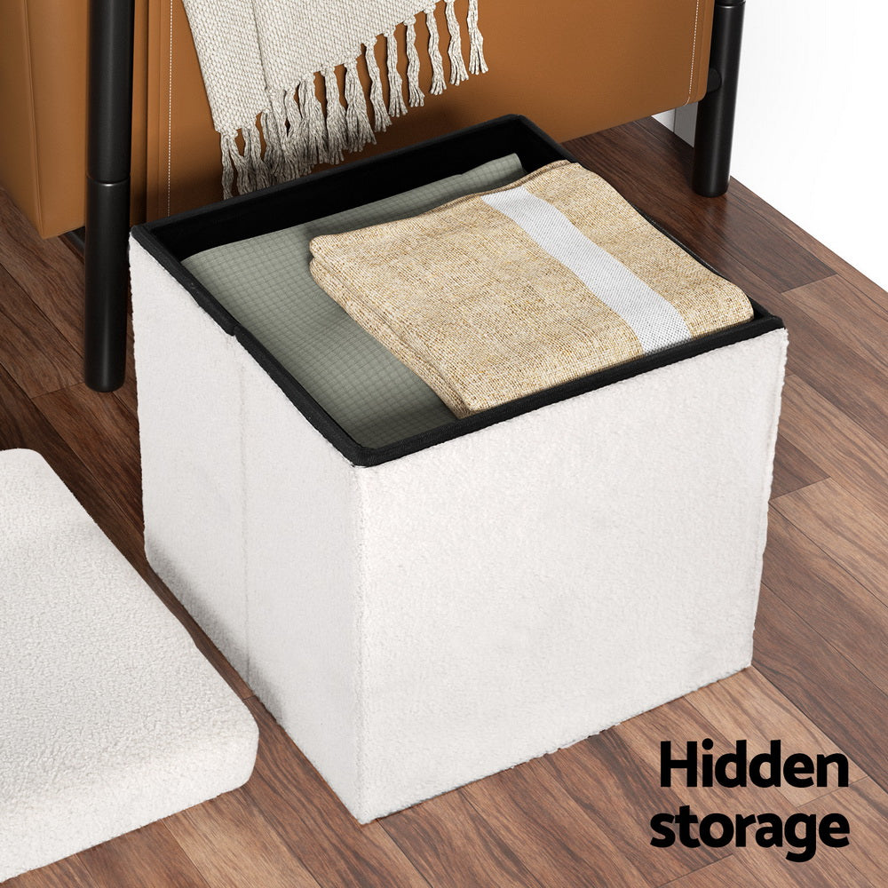 Ottoman Storage | Foot Stool | Vanity Square | Teddy
