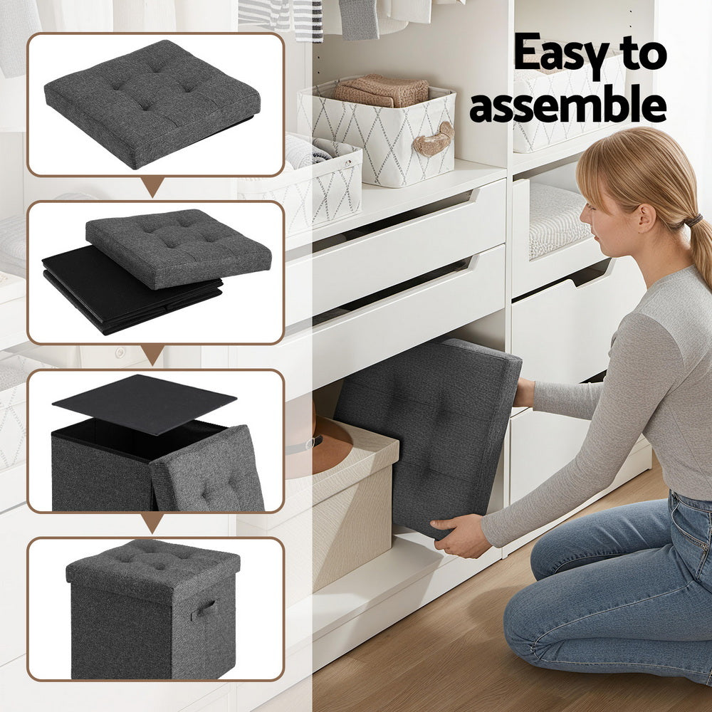 Foldable Ottoman Footrest | Storage Stool | Compact Design