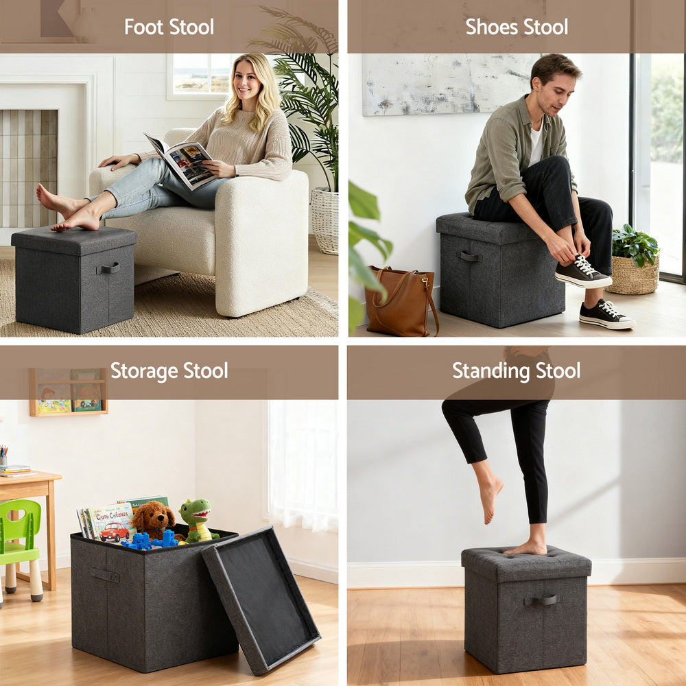 Foldable Ottoman Footrest | Storage Stool | Compact Design
