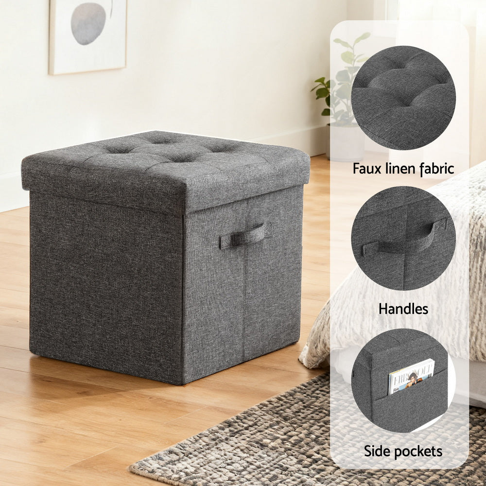 Foldable Ottoman Footrest | Storage Stool | Compact Design