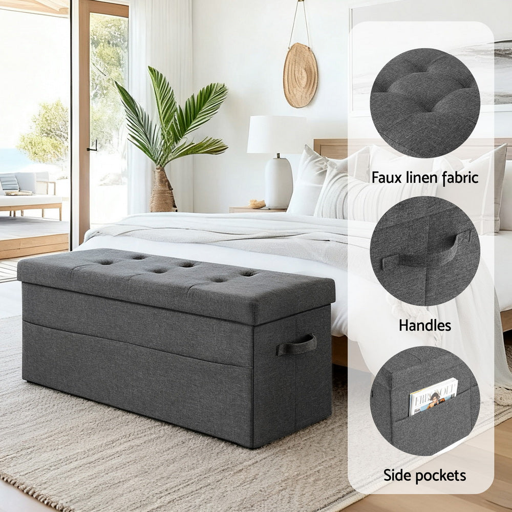 Foldable Storage Ottoman | Foot Stool | Space Saving