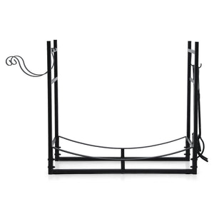 Firewood Rack | 84cm | Indoor Outdoor Log Storage Stand | Black