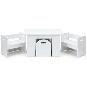 Kids Table & Chairs Set 3pc | Activity Desk | Toy Storage