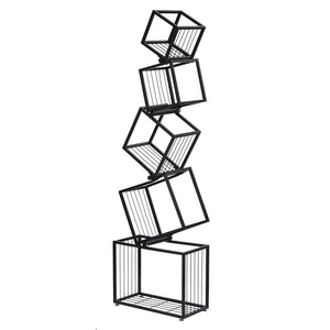 Artiss 5-Tier Bookshelf Metal Geometric Display Shelf Storage Organizer Black