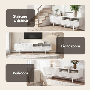 Artiss TV Unit Entertainment Unit Storage Cabinet Drawer 200cm White