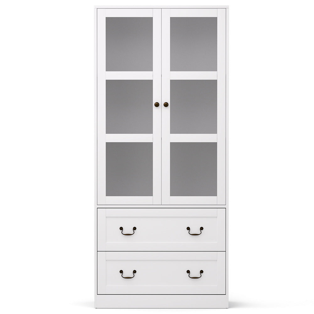 Buffet Sideboard Hutch | 180cm | Kitchen Storage Cabinet | Drawers + Doors | White