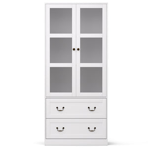 Buffet Sideboard Hutch | 180cm | Kitchen Storage Cabinet | Drawers + Doors | White