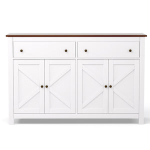 Kitchen Buffet Sideboard | 140cm | Storage Cabinet | 2 Drawers | White