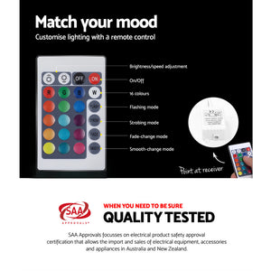 Artiss 2x Bedside Table LED - HERES Black