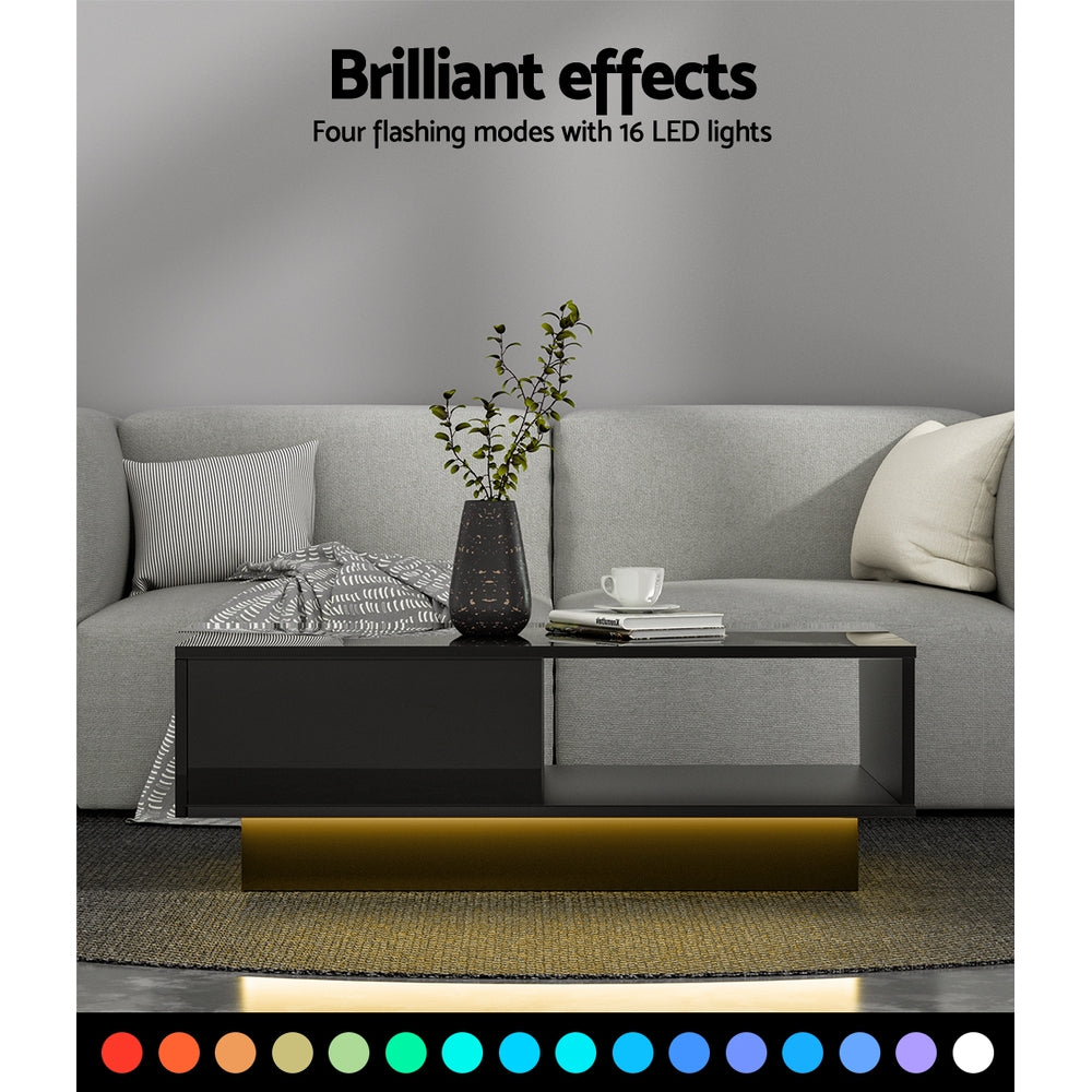 Coffee Table | LED Lights | Black