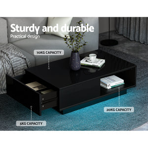 Coffee Table | LED Lights | Black