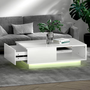 Coffee Table | LED Lights | White