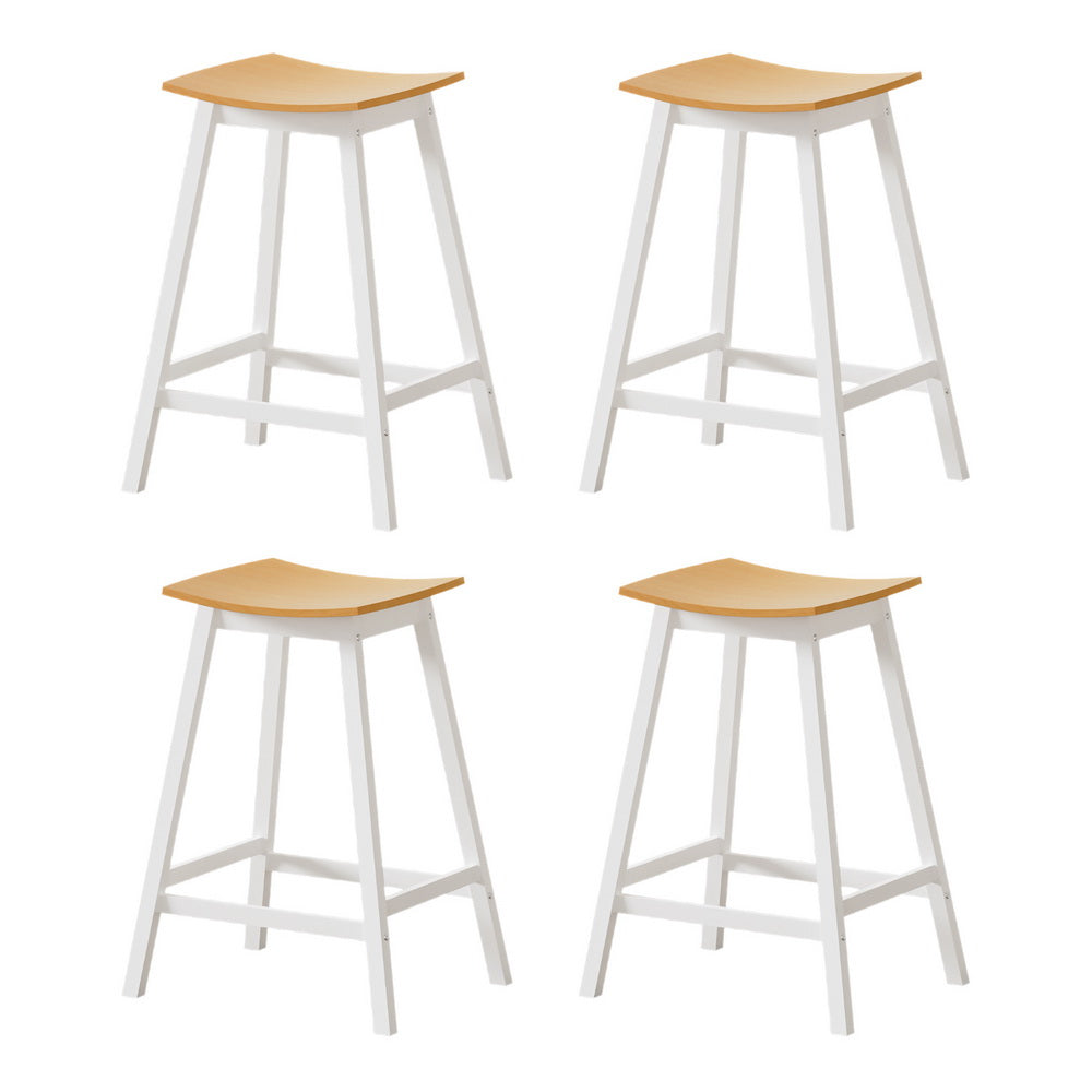 4x Bar Stools | Wooden Chairs | Oak Finish