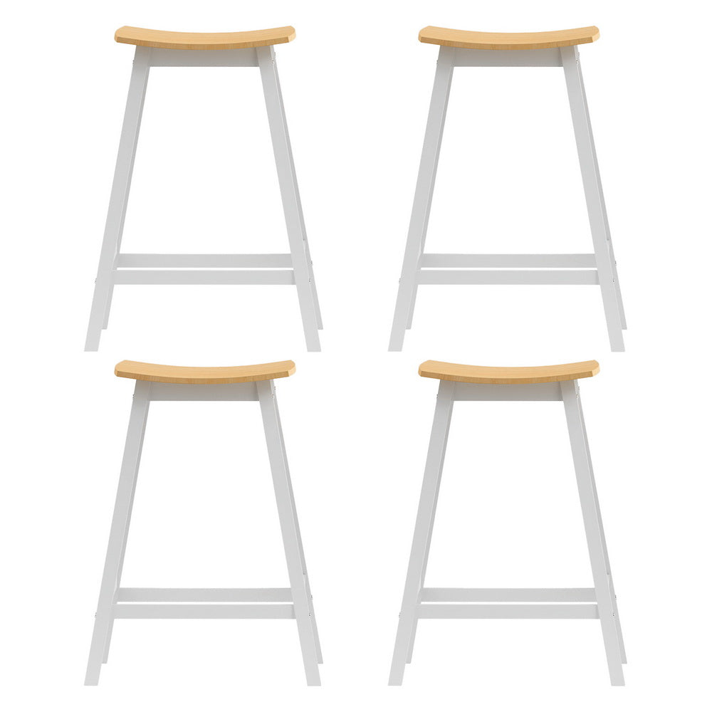 4x Bar Stools | Wooden Chairs | Oak Finish