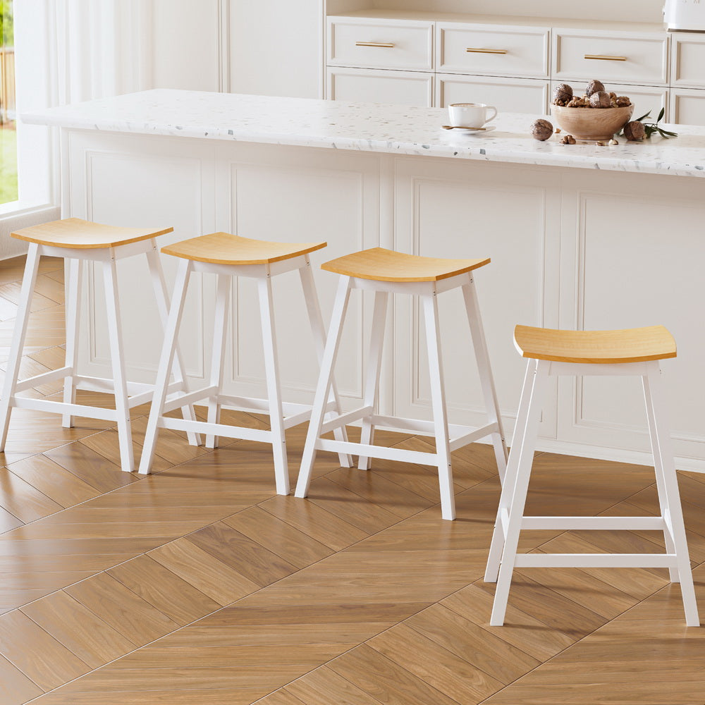4x Bar Stools | Wooden Chairs | Oak Finish