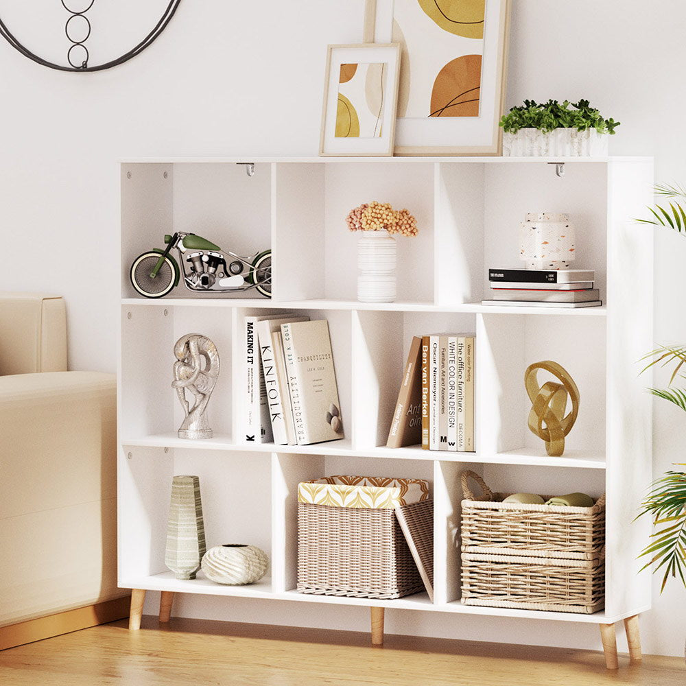 Artiss Bookshelf | 3 Tiers | 10 Cubes | CORA | White