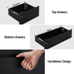 Tallboy Chest of Drawers | 6 Drawer Storage Cabinet | Black