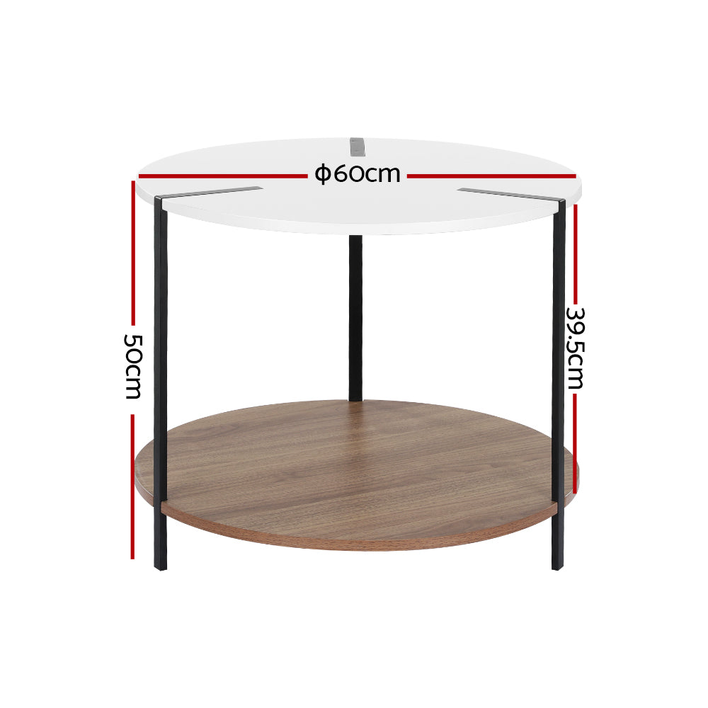 Coffee Table | Side Table | Round White | Cedric