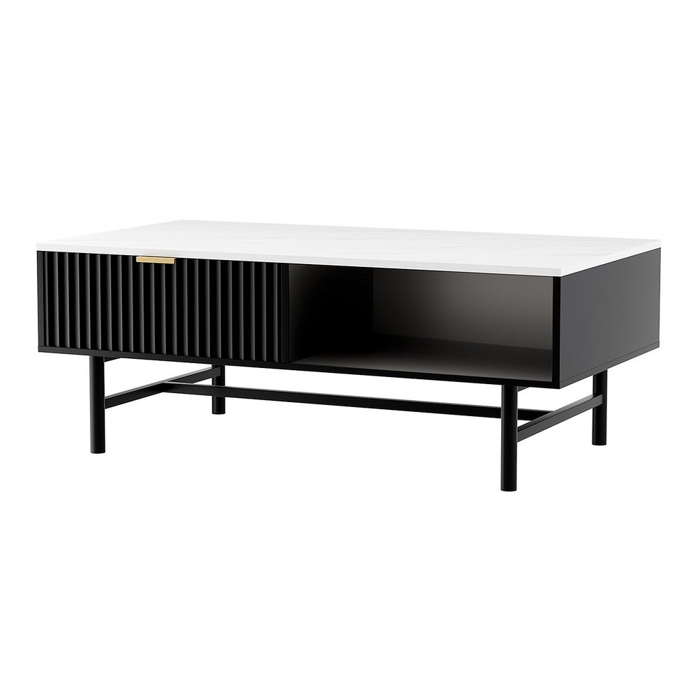 Artiss Coffee Table | Drawer Storage Shelf | Black