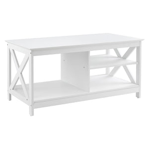 Artiss Coffee Table | Storage Shelf | Modern Design | White
