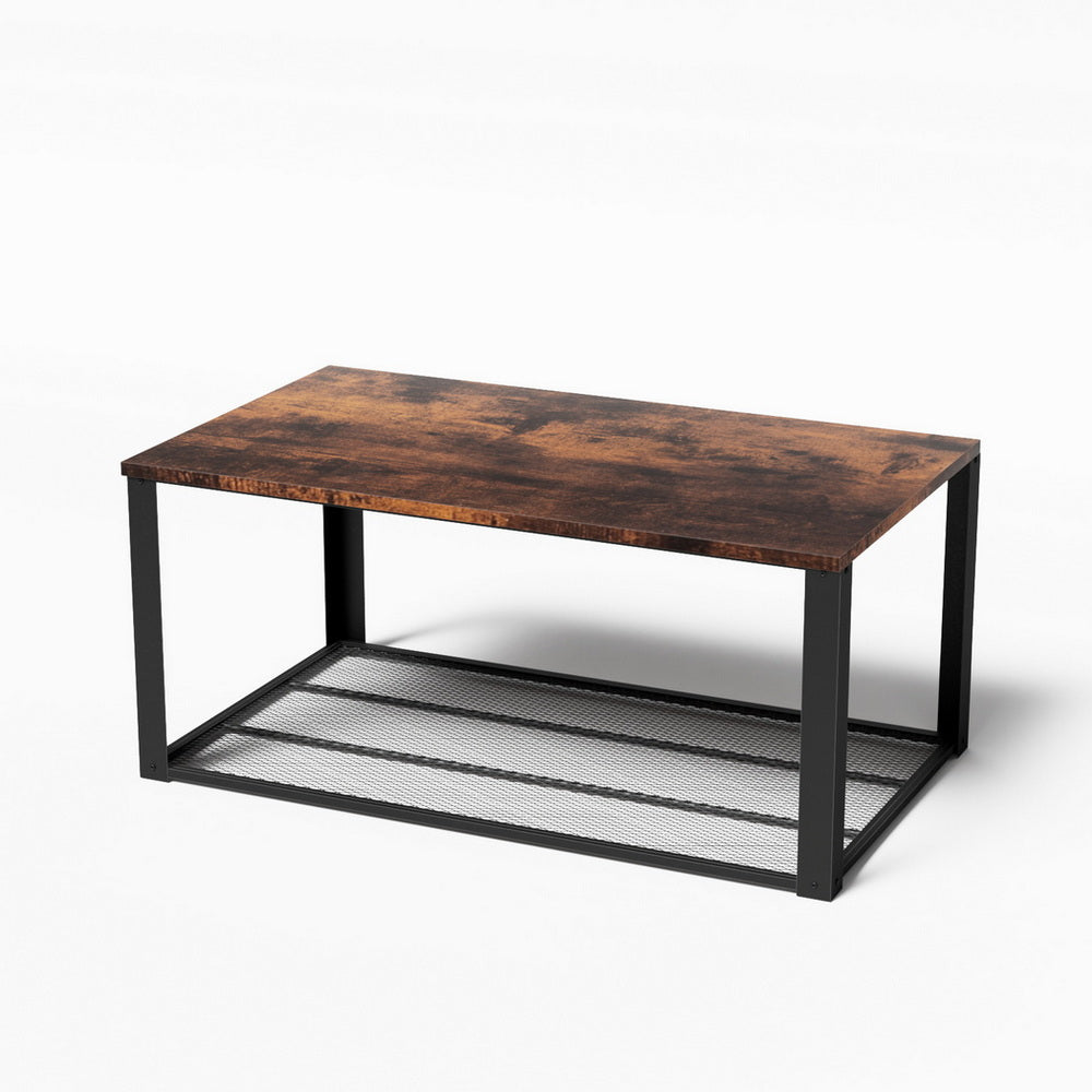 Coffee Table | 2 Tier | Rustic Brown | 104cm