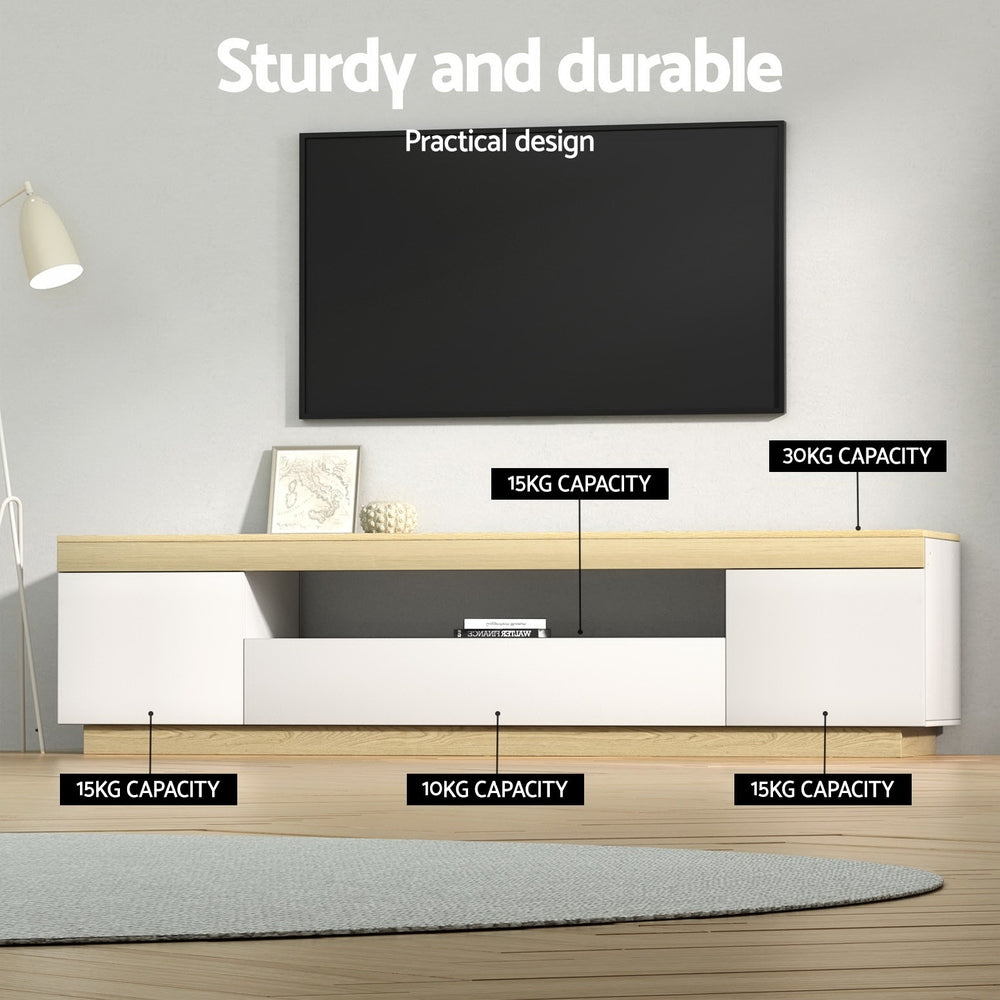 TV Cabinet | Entertainment Unit | Stand | 180CM | White Wood