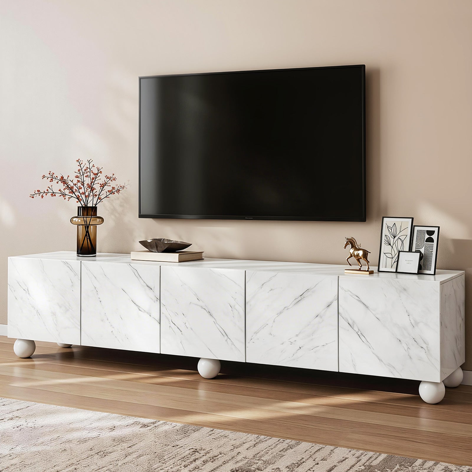 TV Entertainment Unit | 200cm Storage Cabinet | White