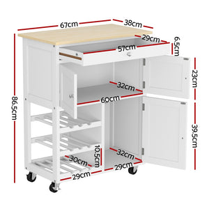 Kitchen Island Trolley | Rolling Serving Cart | Storage Drawer Cupboard | Kitchen Furniture