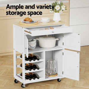 Kitchen Island Trolley | Rolling Serving Cart | Storage Drawer Cupboard | Kitchen Furniture