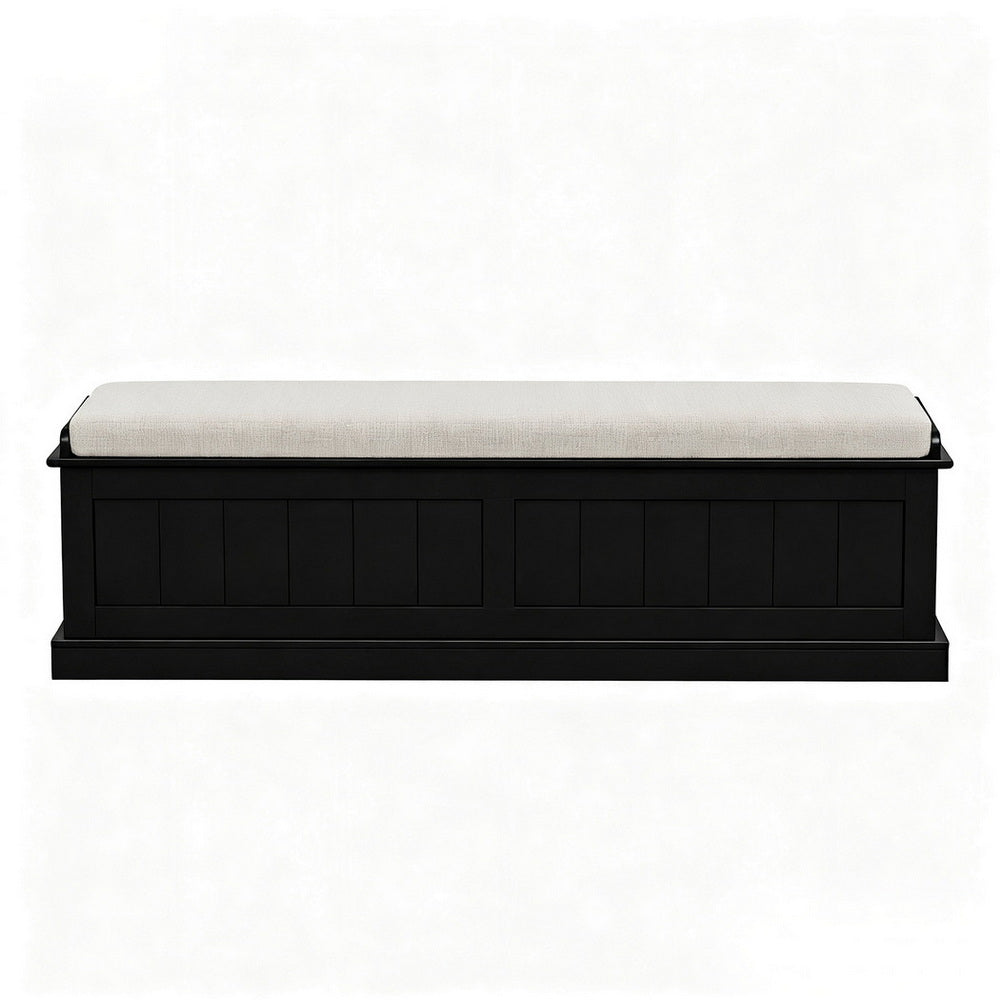 Storage Ottoman Blanket Box | 140cm | Fluted Design | Black