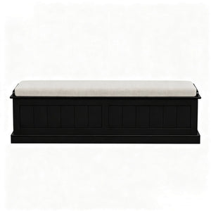 Storage Ottoman Blanket Box | 140cm | Fluted Design | Black