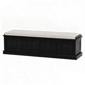 Storage Ottoman Blanket Box | 140cm | Fluted Design | Black