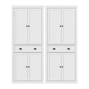 Artiss 2x Buffet Sideboard Cabinet 6-Tier Storage Pantry Cupboard Drawer White