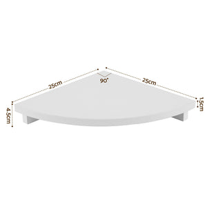 Artiss Corner Floating Wall Shelf Wall Mounted Display Rack Round Edge White 1pc
