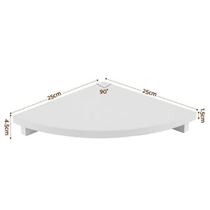 Artiss 3pc Corner Floating Wall Shelf Wall Mounted Display Rack Round Edge White