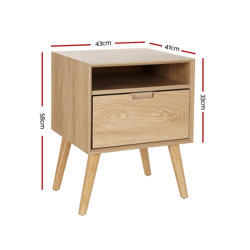 Bedside Table Drawers | Side Table Shelf | Storage Cabinet | Nightstand | GORR